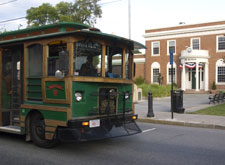 The Hyannis Trolley Free Service travels through Hyannis Ma